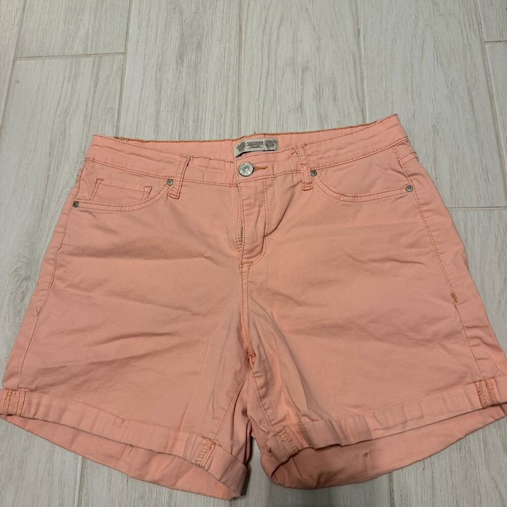 Vintage America Blues Women’s Peach Bermuda Shorts Size 6 Stretch Cotton